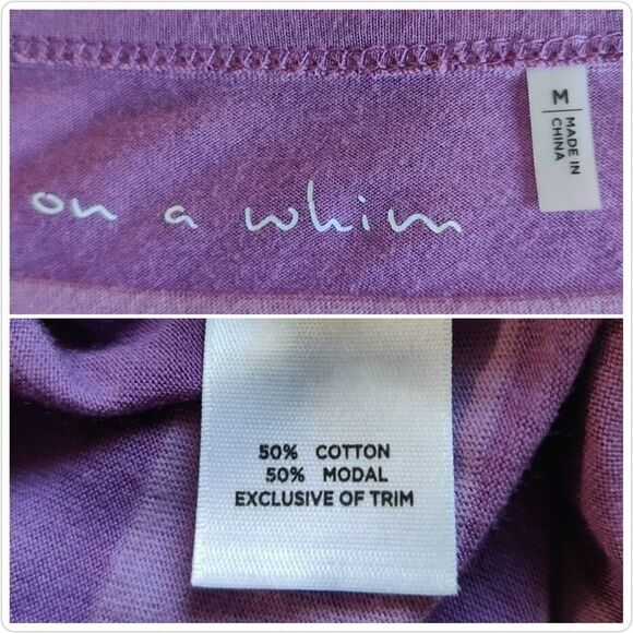 On a Whim fitted striped floral tee shirt sz M - Picture 8 of 9